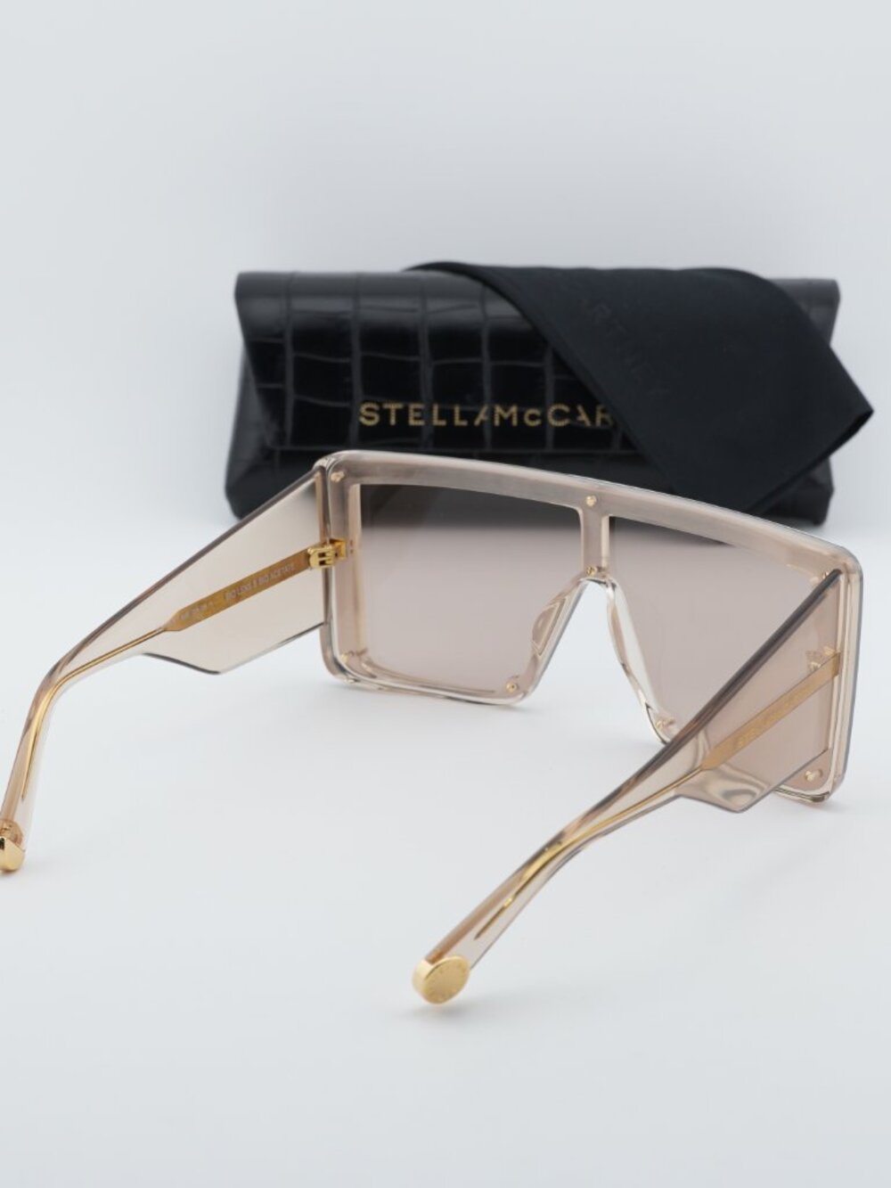 Stella McCartney SC40083I 45E Shield Sunglasses - Shiny Brown - Picture 3 of 8